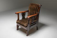 Amsterdam school armchair in Coromandel wood and tuchinksi fabric 1920s - 1638180