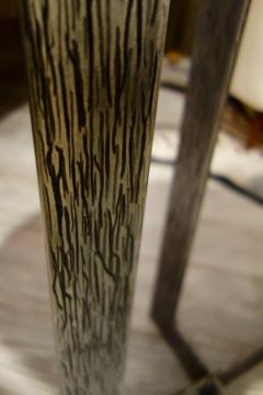 Amy Zook Moonscape Silver Agate Table on Custom Hand Chased Steel Base by Amy Zook - 769151