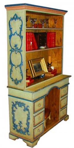 An 18th Century Italian Polychrome Bureau with Bookshelf - 3501169
