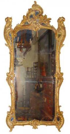 An 18th Century Italian Transitional Rococo Giltwood Mirror - 3340501