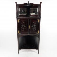 An Aesthetic Movement Mahogany Corner Cabinet with Incised Floral Decoration - 4192620