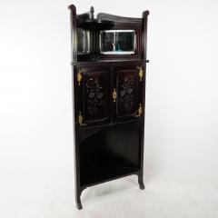 An Aesthetic Movement Mahogany Corner Cabinet with Incised Floral Decoration - 4192621