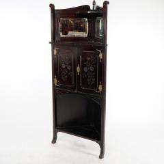 An Aesthetic Movement Mahogany Corner Cabinet with Incised Floral Decoration - 4192623