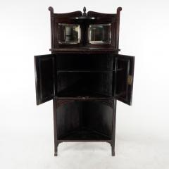 An Aesthetic Movement Mahogany Corner Cabinet with Incised Floral Decoration - 4192626