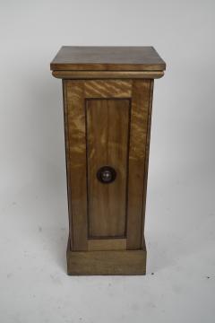 An Aesthetic Movement Satin Birch Bedside Cabinet with a Central Walnut Handle - 4192637