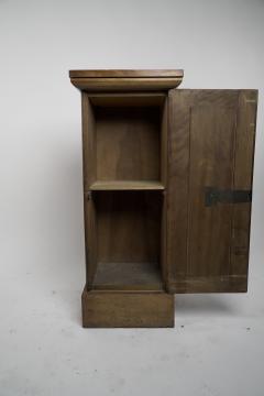An Aesthetic Movement Satin Birch Bedside Cabinet with a Central Walnut Handle - 4192638