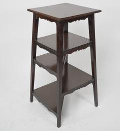 An Aesthetic Movement Walnut Tall Side table wot not stand with a Square Top - 4192664