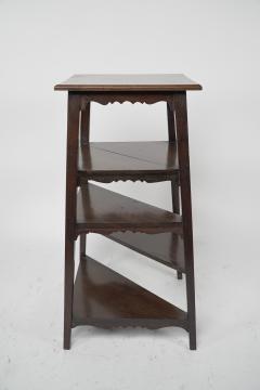 An Aesthetic Movement Walnut Tall Side table wot not stand with a Square Top - 4192667