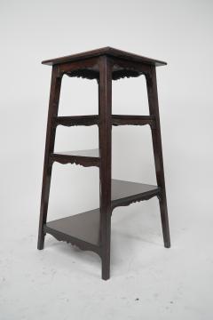 An Aesthetic Movement Walnut Tall Side table wot not stand with a Square Top - 4192668