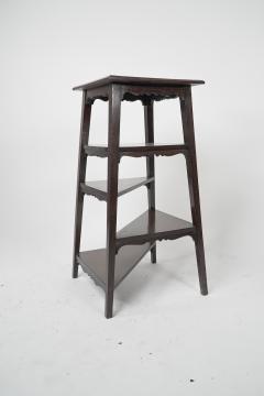 An Aesthetic Movement Walnut Tall Side table wot not stand with a Square Top - 4192669