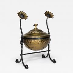 An Aesthetic Movement Wrought Writhen Iron Copper Fire Bucket - 4232814