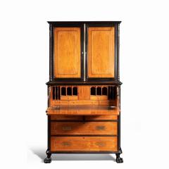 An Anglo Chinese camphor and ebony campaign secretaire bookcase - 1741980