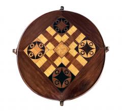 An Anglo Indian Circular Inlaid Game Table with Hinged Flip Top - 3334882