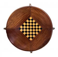 An Anglo Indian Circular Inlaid Game Table with Hinged Flip Top - 3334883