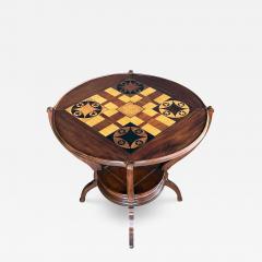 An Anglo Indian Circular Inlaid Game Table with Hinged Flip Top - 3341293