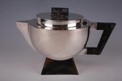 An Art Deco Silver Nickel and Ebony Teapot French ca 1920 - 153900