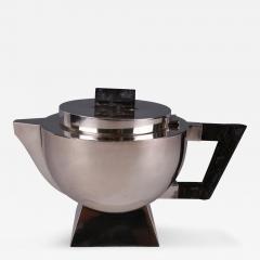 An Art Deco Silver Nickel and Ebony Teapot French ca 1920 - 267526