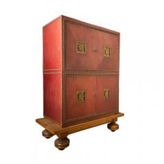 An Art Deco cabinet in deep red leather by M Claude Renard circa 1930  - 1958788