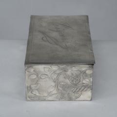 An Art Nouveau Continental Pewter Cigar Box W Cedar Lining Decor of Pheasant - 4186889