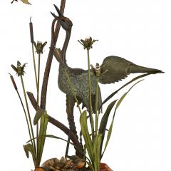 An Art Nouveau Japonisme Bronze Heron Floor Lamp - 2712514