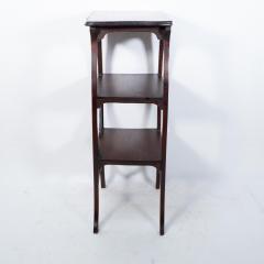 An Art Nouveau Mahogany Three Tier Plant Stand with Shallow Floral Carving - 4186895