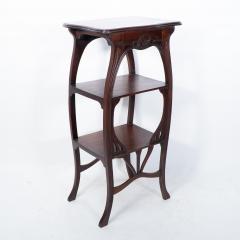 An Art Nouveau Mahogany Three Tier Plant Stand with Shallow Floral Carving - 4187096