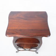An Art Nouveau Mahogany Three Tier Plant Stand with Shallow Floral Carving - 4187101
