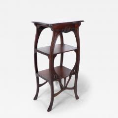 An Art Nouveau Mahogany Three Tier Plant Stand with Shallow Floral Carving - 4232757
