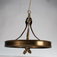 An Arts Craft Ceiling Light with Stylized Petals a Circular Brass Ring - 4192694