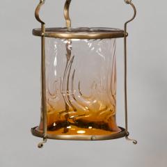 An Arts Crafts Brass Lantern with Subtle Bronze Tinged Shade - 4192711