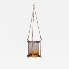 An Arts Crafts Brass Lantern with Subtle Bronze Tinged Shade - 4234391