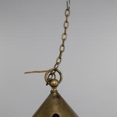 An Arts Crafts Brass Lantern with the Original Vaseline Shade - 4192718