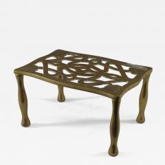 An Arts Crafts Brass Trivet with Pierced Floral Decoration to the Top - 4232772