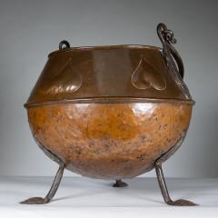An Arts Crafts Copper Coal Bucket with Stylized Heart Decoration - 4189266