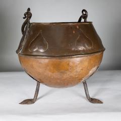 An Arts Crafts Copper Coal Bucket with Stylized Heart Decoration - 4189270