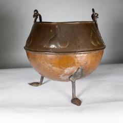 An Arts Crafts Copper Coal Bucket with Stylized Heart Decoration - 4189271