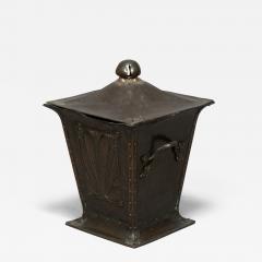 An Arts Crafts Copper Conical Coal Bucket Lid with Hand Hammered Sun Rise - 4232806