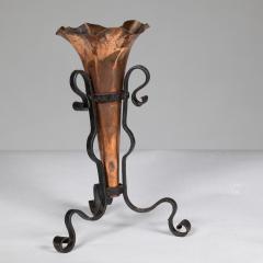 An Arts Crafts Copper Hand Wrought Iron Conical Flower Vase - 4189052
