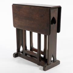 An Arts Crafts Cotswold Style Oak Gate Leg Drop Leaf Tea or Side Table - 4192762