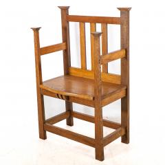 An Arts Crafts Hall Seat in the Glasgow Style with Extended Capped Tops - 4192767