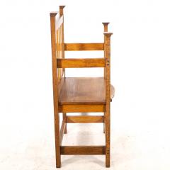 An Arts Crafts Hall Seat in the Glasgow Style with Extended Capped Tops - 4192768