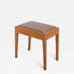 An Arts Crafts Oak Stool with Professional Reupholstered Leather Seat - 4234403