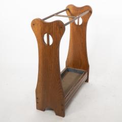 An Arts Crafts Oak Umbrella Walking Stick Stand - 4192829
