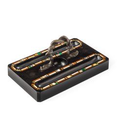 An Ashford Derbyshire black marble pen tray - 2916791