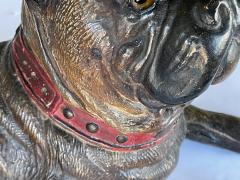 An Austrian painted terracotta model of a recumbent bull dog - 2625329