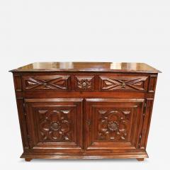 An Early 18th Century Baroque Florentine Geometric Carved Walnut Credenza - 3789500