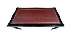 An Elegant French Louis XV Style Ebonized 3 Drawer Writing Desk with Leather Top - 3353173