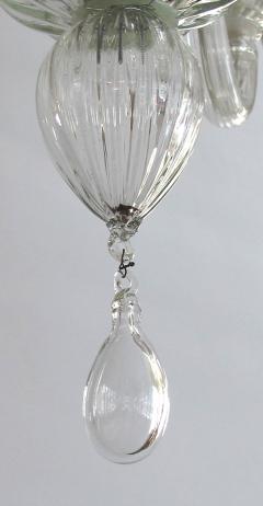 An Elegant Murano 1950s 6 light Clear Glass Chandelier - 1433496