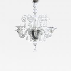 An Elegant Murano 1950s 6 light Clear Glass Chandelier - 1434015
