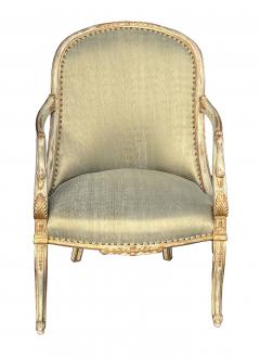 An Elegant Pair Italian Empire Pale green Painted and Parcel gilt Armchairs - 3334725